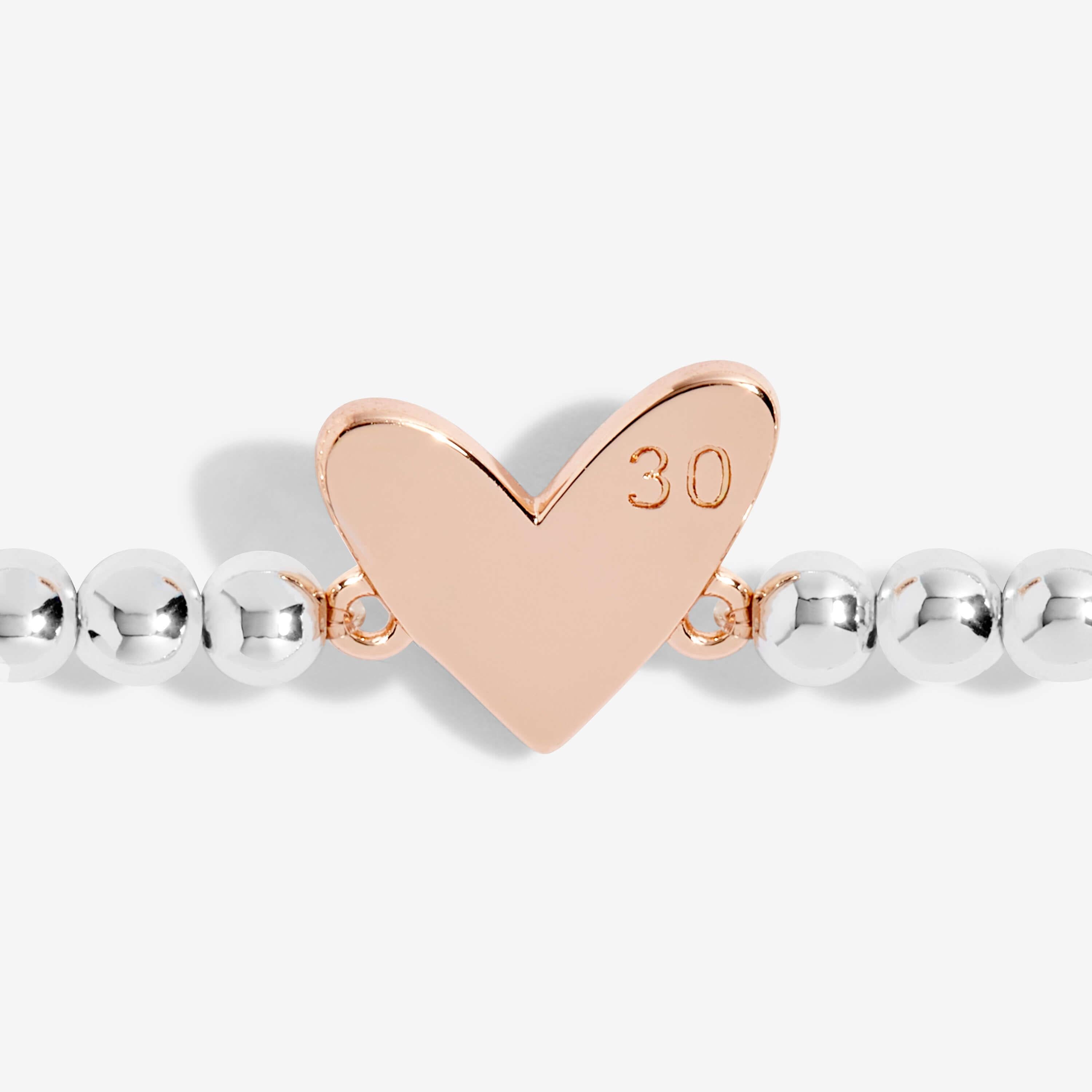 Beautifully Boxed A Littles | Happy 30th Birthday | Silver | Bracelet | 17.5cm Stretch