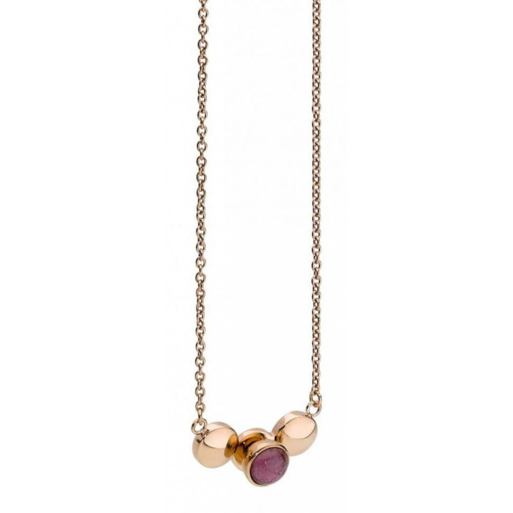 Famosa Rose Gold Plated Horizontal Pendant Womens Necklace
