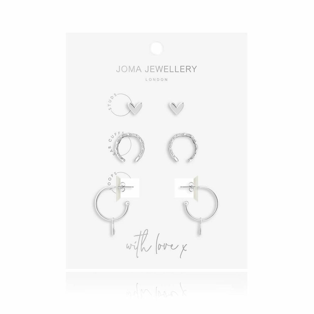 Tahlia Trio | Heart Cuff Pack | Silver | Set Of 3