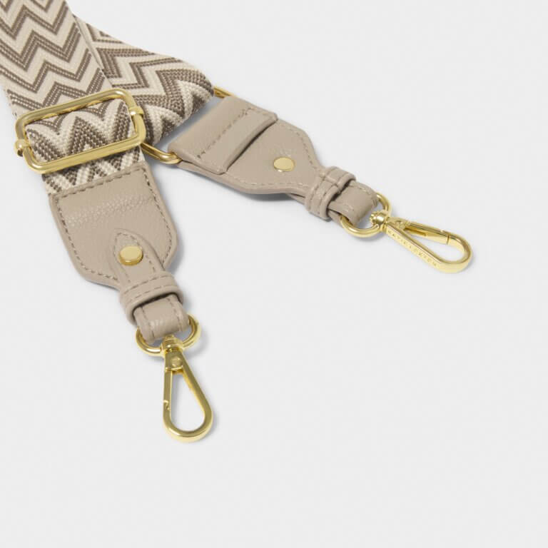 Chevron Canvas Strap In Light Taupe