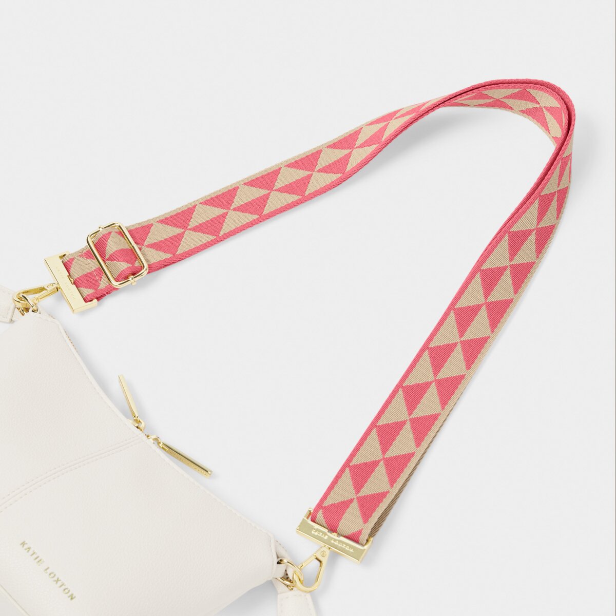 Geometric Canvas Strap In Coral