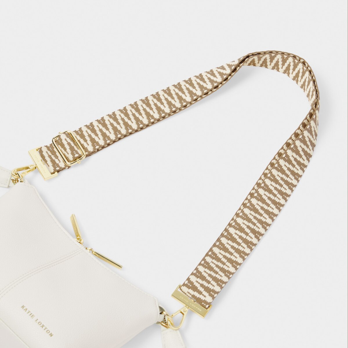 Zig Zag Canvas Strap In Sand