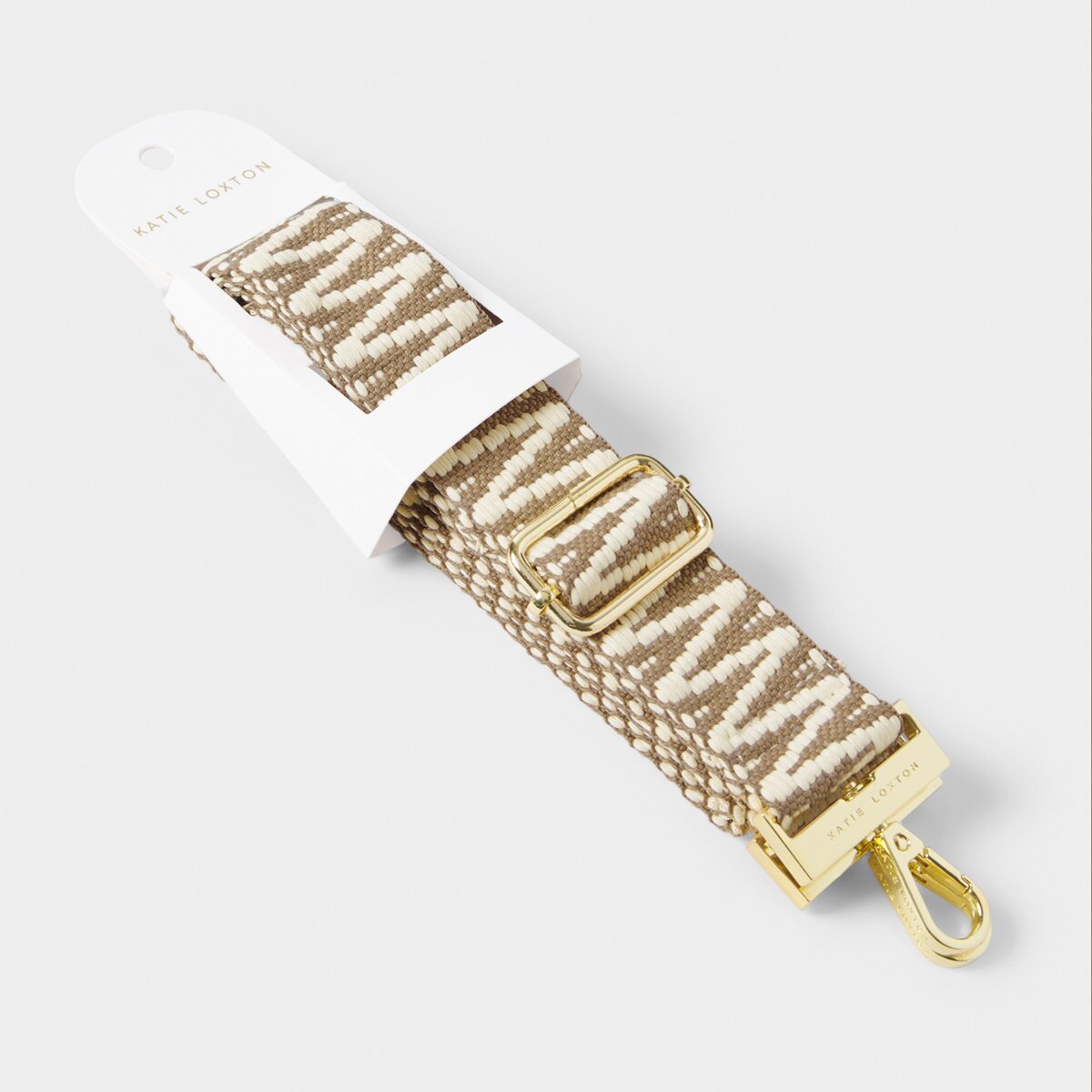 Zig Zag Canvas Strap In Sand
