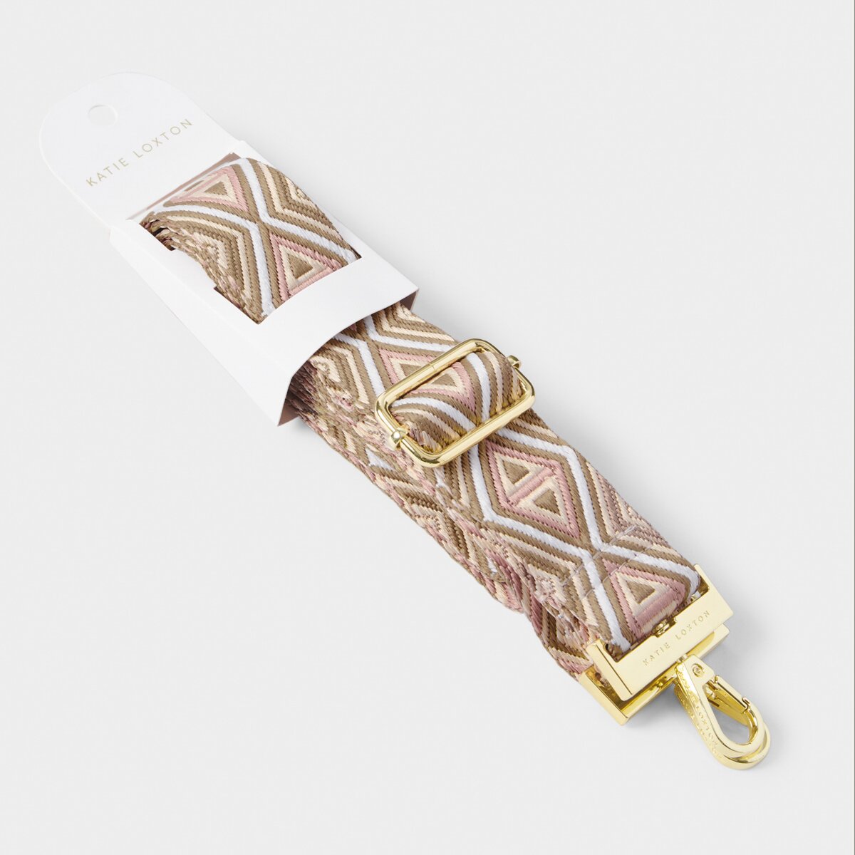 Geometric Canvas Strap In Peony Blush