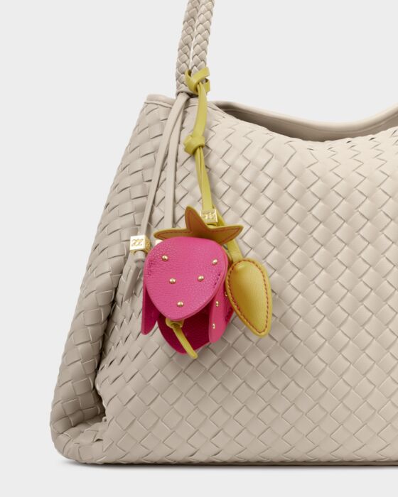 Nova Hand Woven Large Shoulder Bag In Oyster