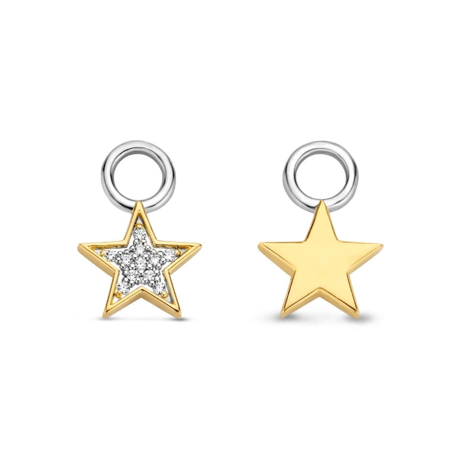 Gold Plated Pave CZ & MOP Star Ear Charm