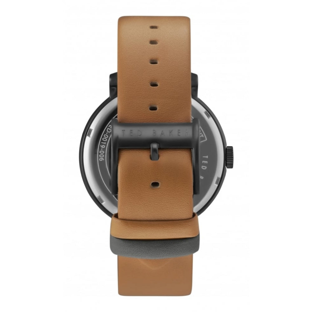 Tan Leather Black Ion-Plated Case Watch