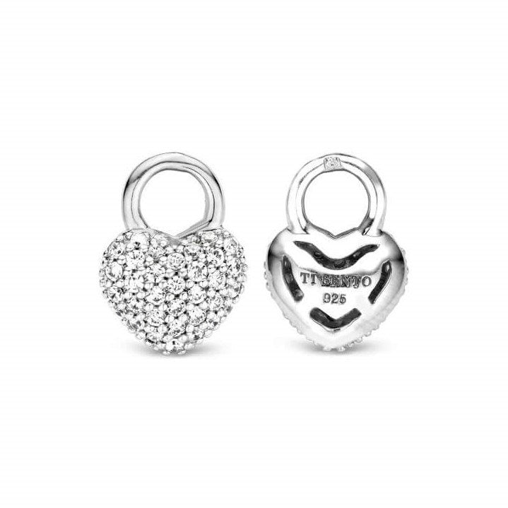 CZ Heart Silver Ear Charm