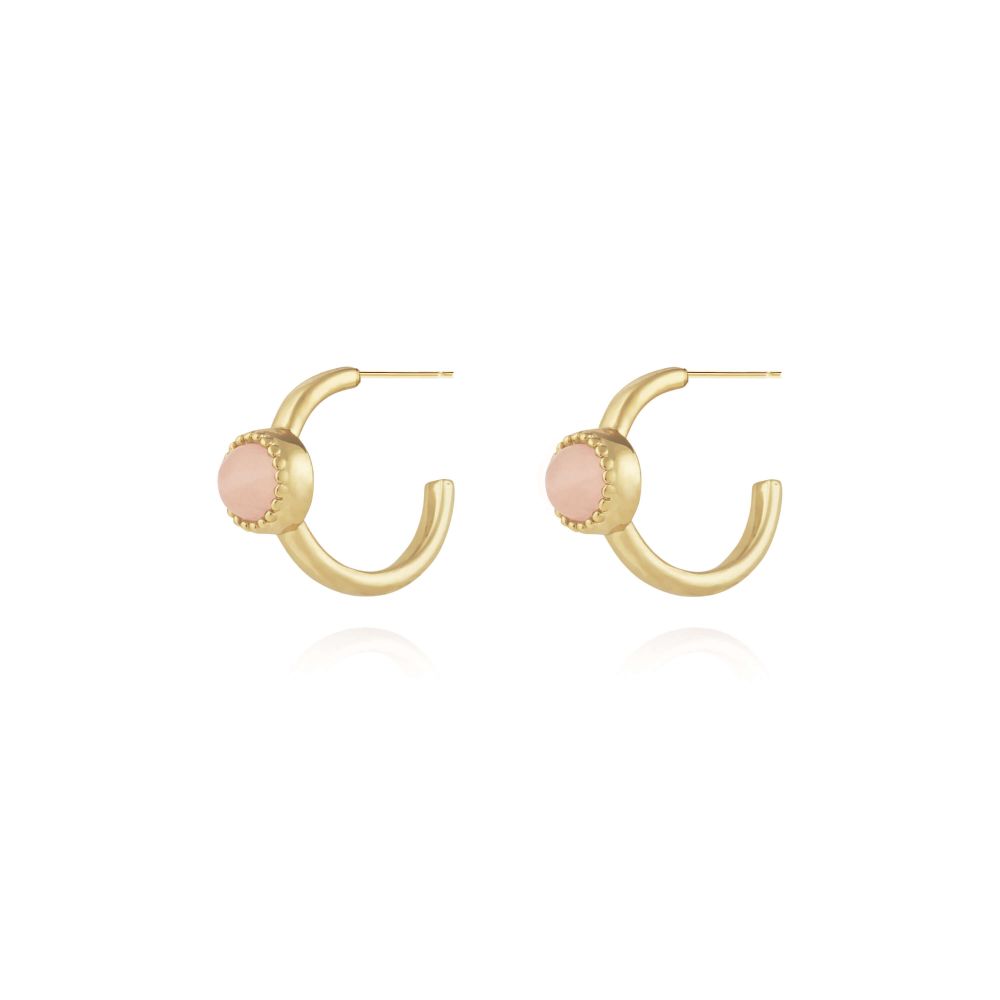 Capri Rose Quartz Hoop Earrings