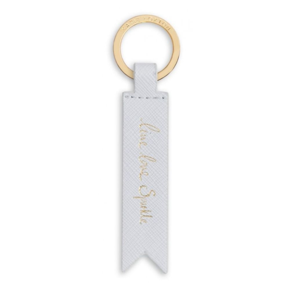 Flag Keyring - Live Love Sparkle - Grey