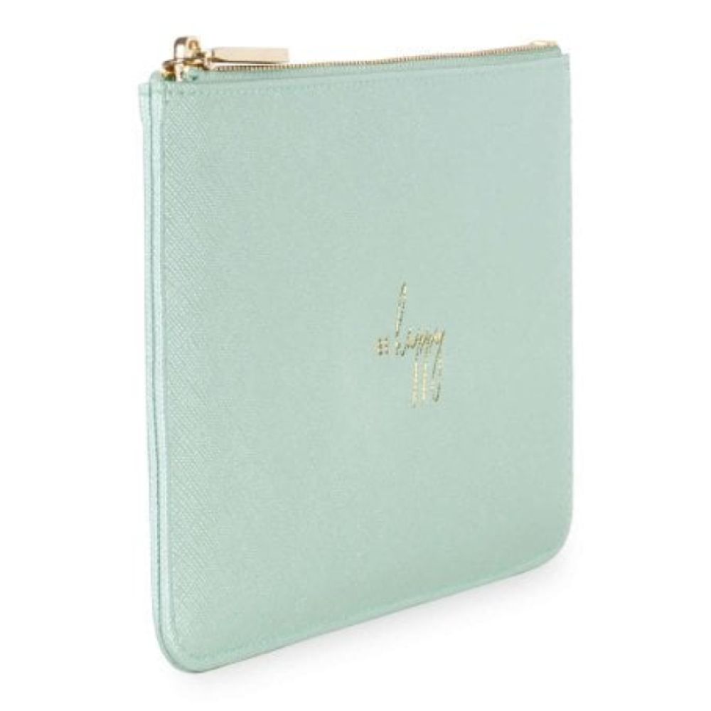 Serena Slim Pouch - Be Happy - Seafoam Green - 11x22cm
