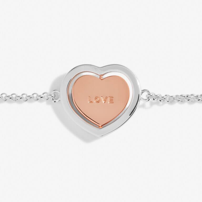 Sentiment Spinners | Love | Silver And Rose Gold | Bracelet | 19cm Adjustable
