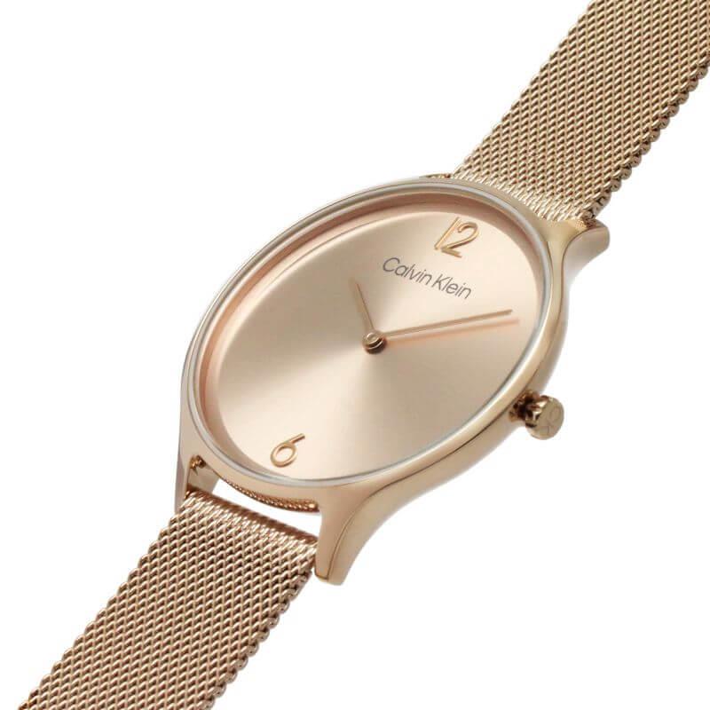 2H Rose Gold Dial Rose Gold Tone Mesh Bracelet Ladies Watch