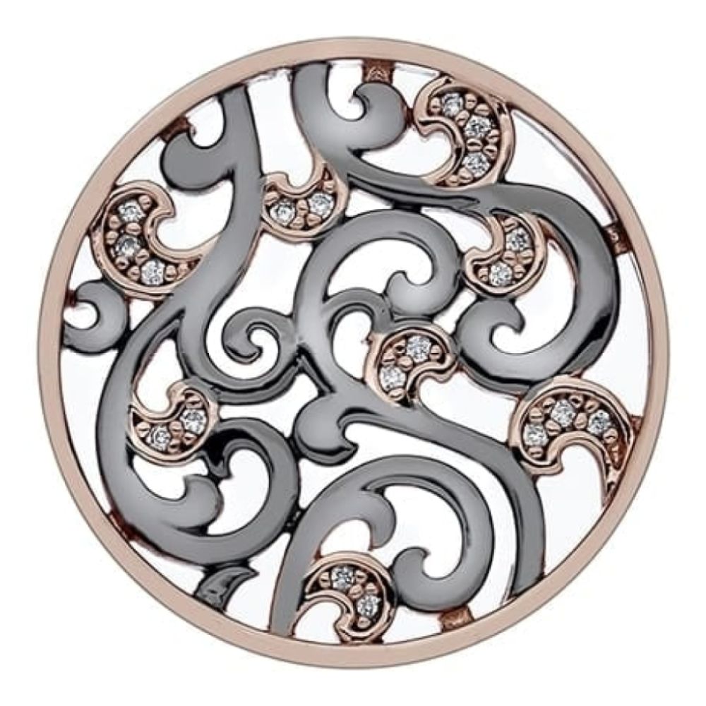 Creativity Oxidised Silver & Rose Gold Coin - 25mm