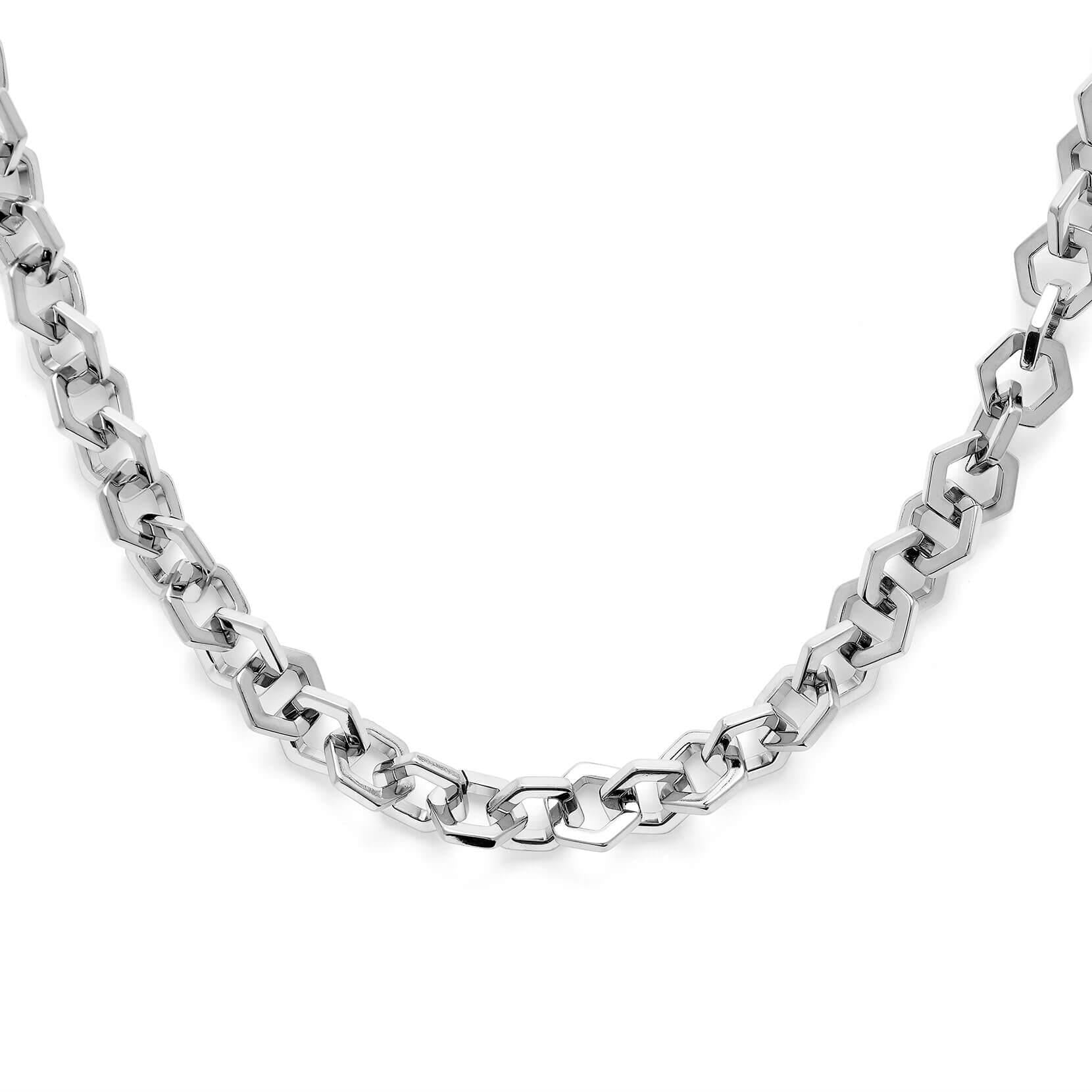 SS Honeycomb Link Necklace