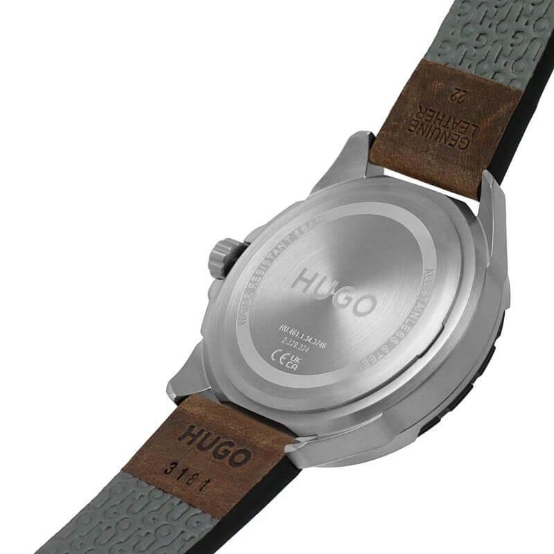 #FRESH Brown Leather Strap Black Chronograph Dial Gents Watch