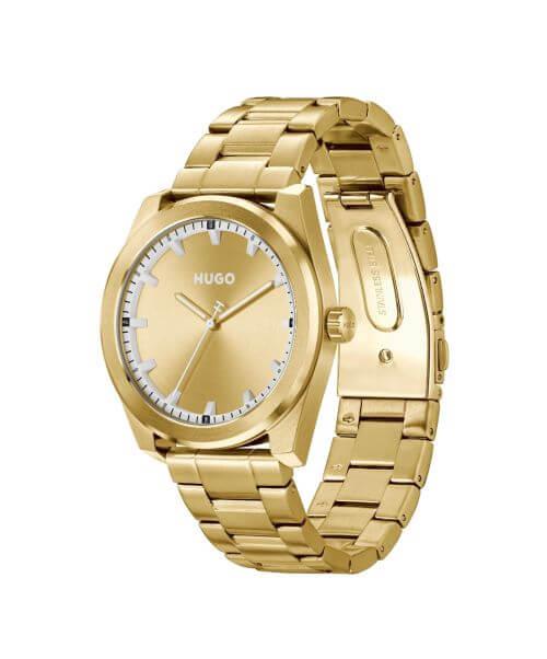 #BRIGHT Gold Dial With Gold Plated Bracelet Strap Mens Watch