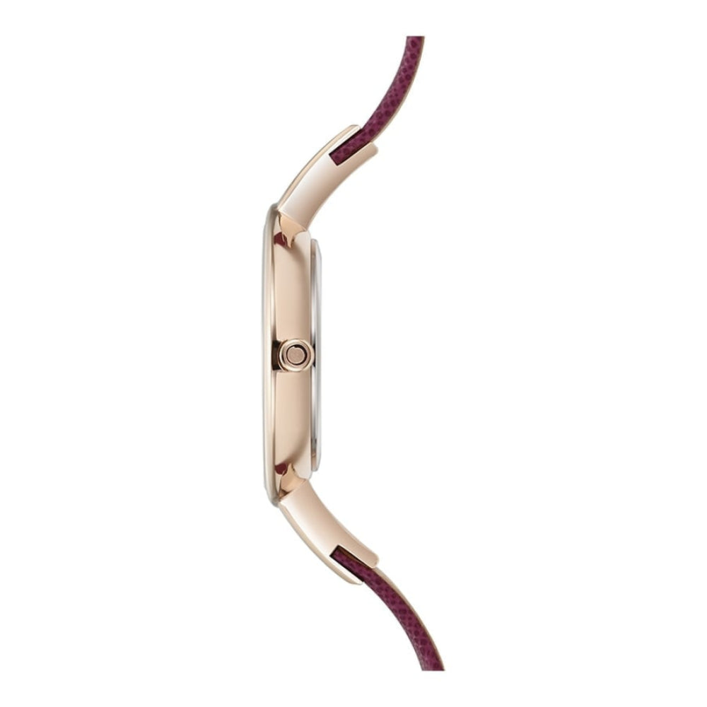 SOL - CHERRY Rose Gold Plated Leather Calf Watch