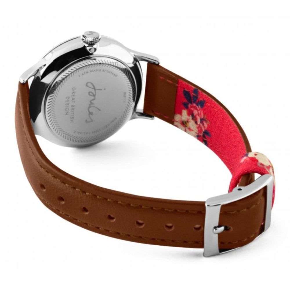 Tan Leather Strap White Dial Ladies Watch
