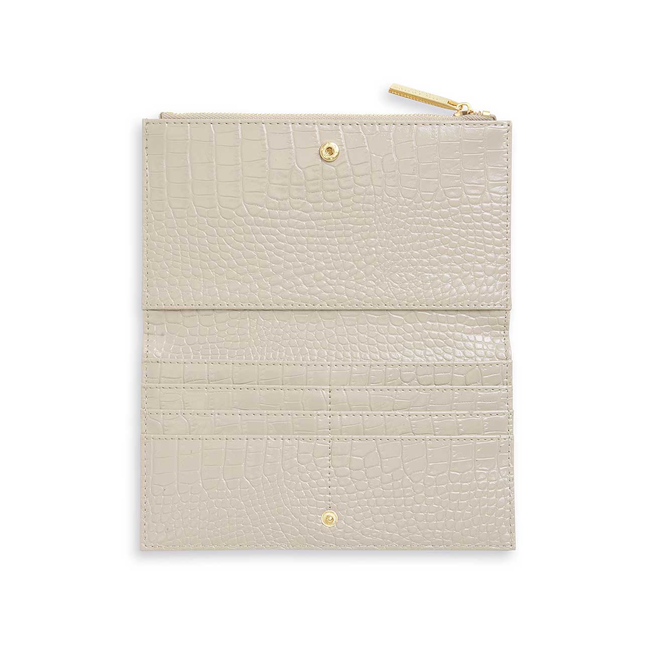 Celine Faux Croc Fold Out Purse | Stone
