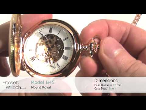 17 Jewel Mechanical Rose Gold Plated Half Hunter Pocket Watch