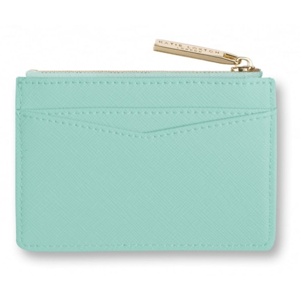 Card Holder With Small Zip Coins - Sparkle & Shine - Mint