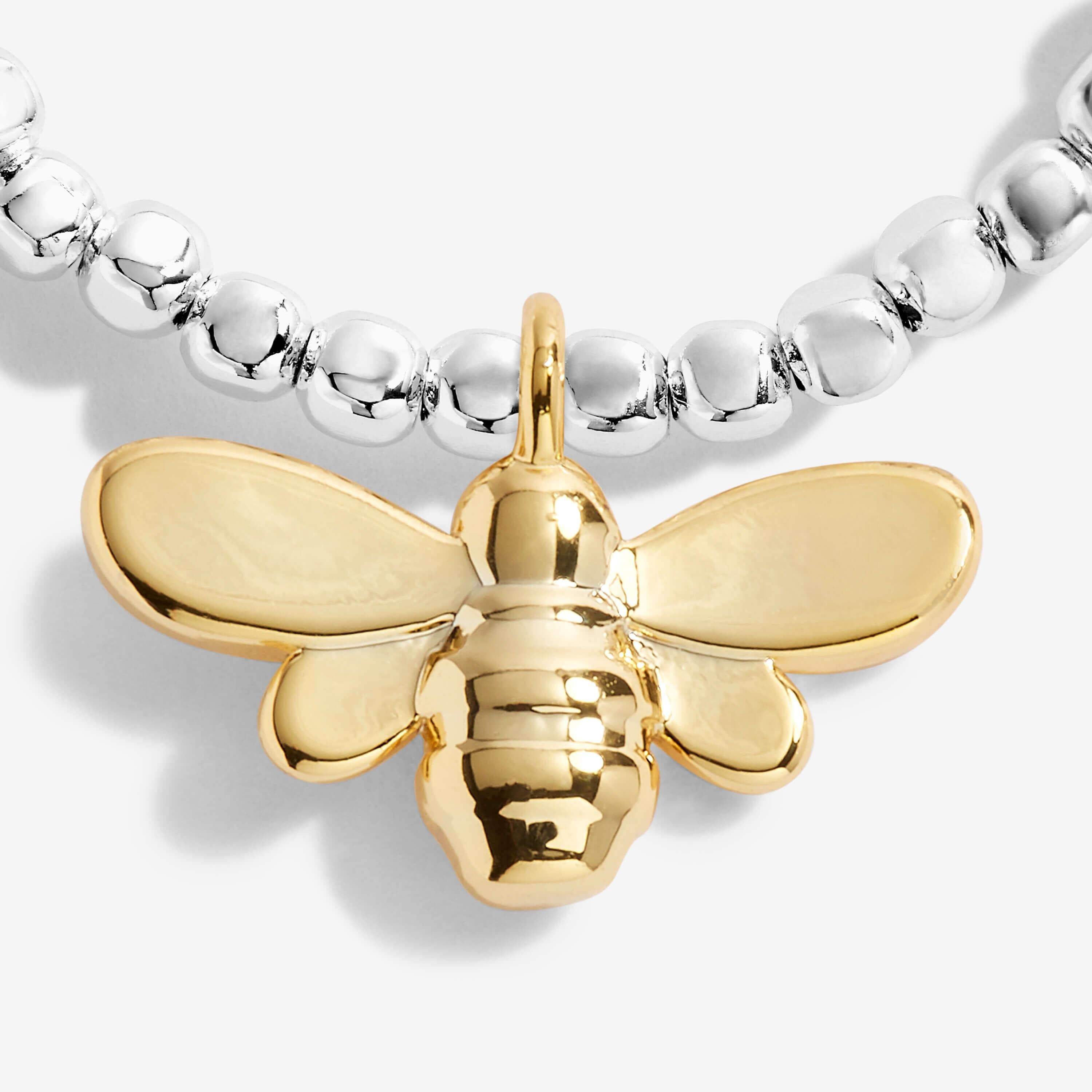 Radiance A Little | Beeee Happy | Silver | Bracelet | 17.5cm Stretch