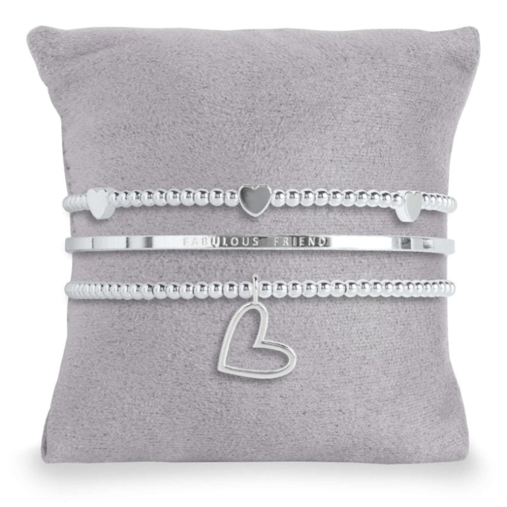 Occasion Gift Box - Fabulous Friend - 3 Silver Stacking Bracelets