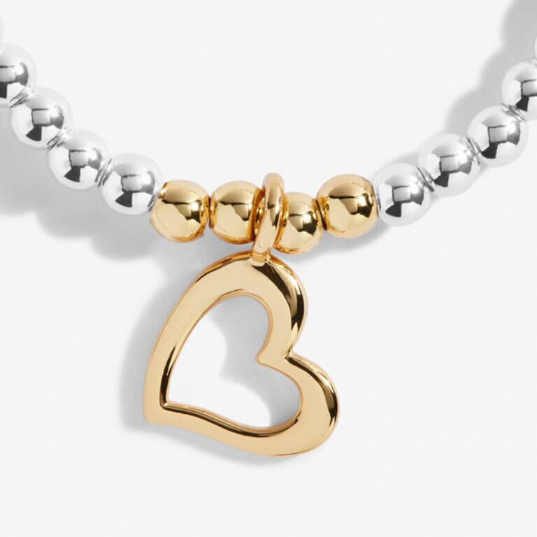 Life's A Charm | Heart Of Gold | Silver And Gold | Charm Bracelet | 17.5cm Stretch