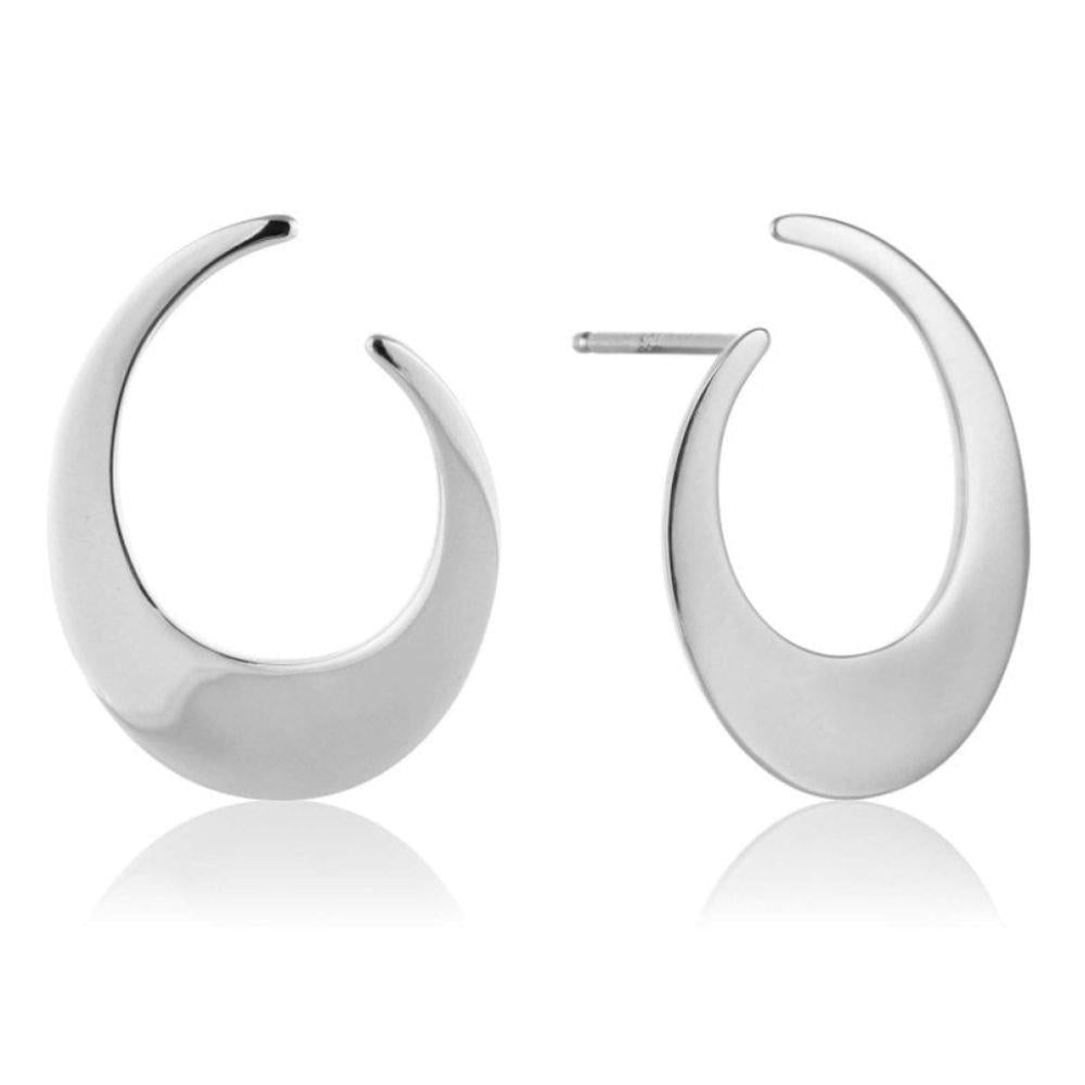 Oval Twist Earrings Silver