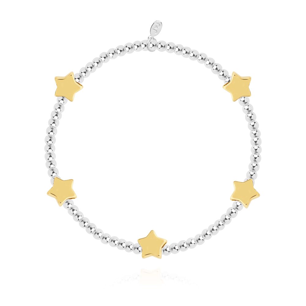 Bracelet Bar Stars Silver Gold Stretch Bracelet