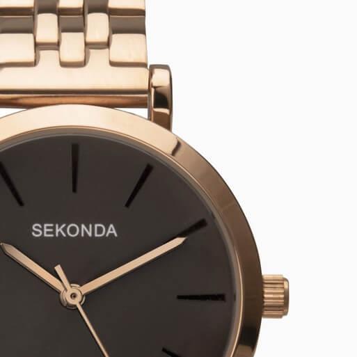 Rose Gold Case With Grey Dial & Rose Gold Tone Bracelet Ladies Classic Watch