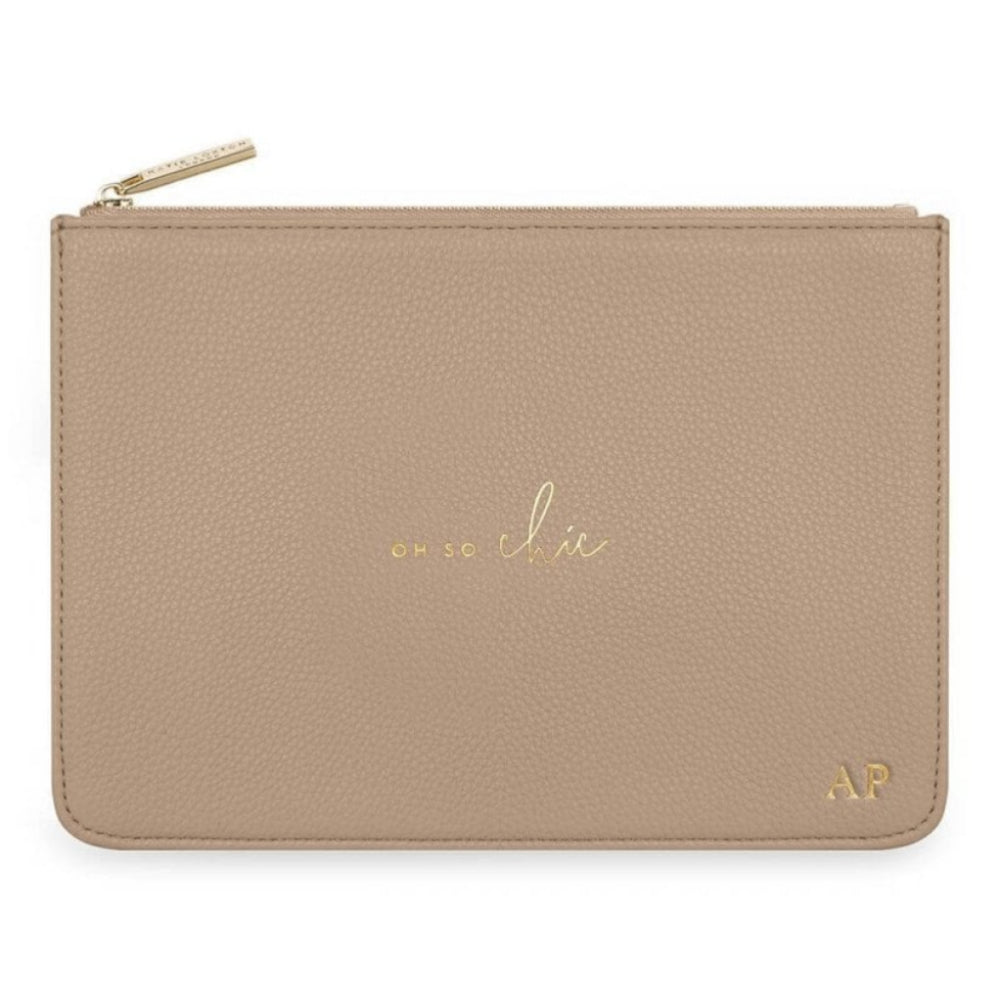 Stylish Structured Pouch | Oh So Chic | Taupe | 16 X 24 X 5 Cm
