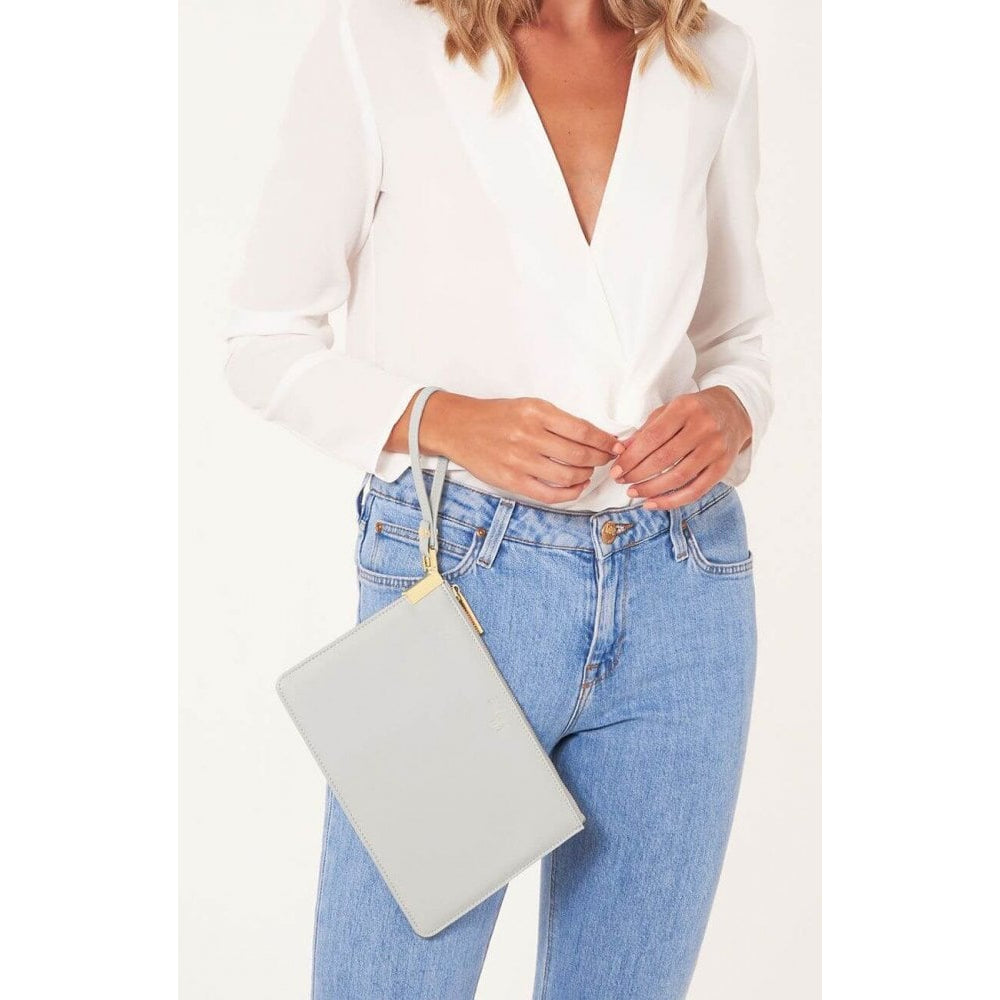 Secret Message Pouch | Be Happy, Be Happy, Be Bright, Be You | Grey | 16 X 24 Cm