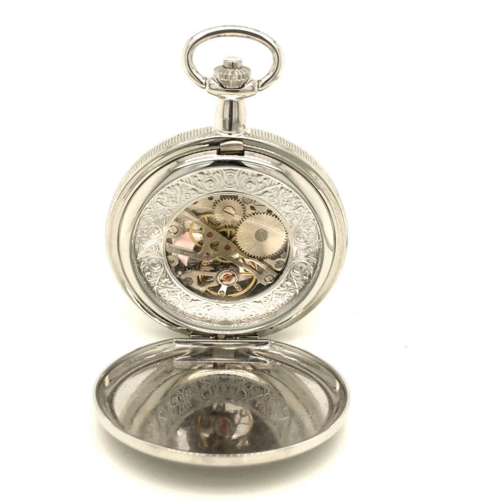 The Kew - Mechanical Chrome Plated Photo Frame Pocket Watch