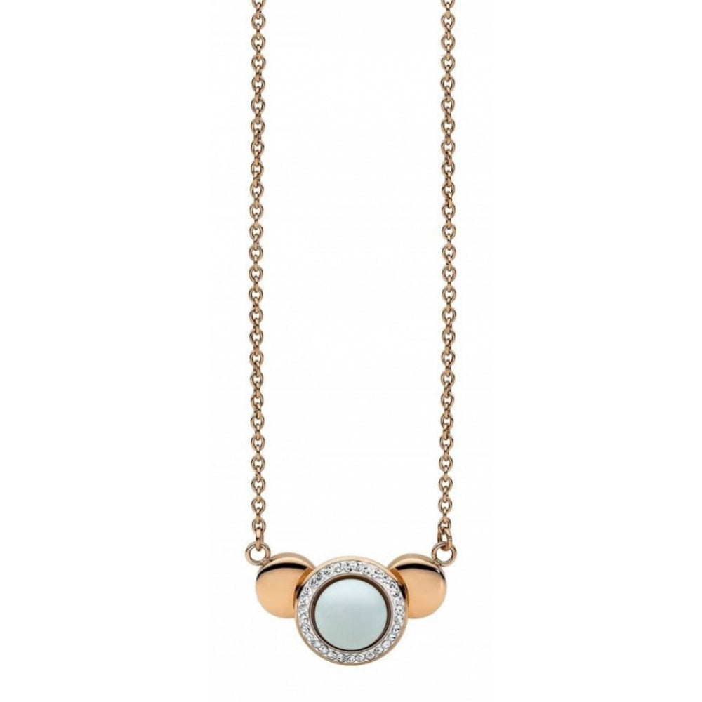 Famosa Rose Gold Plated Horizontal Pendant Womens Necklace