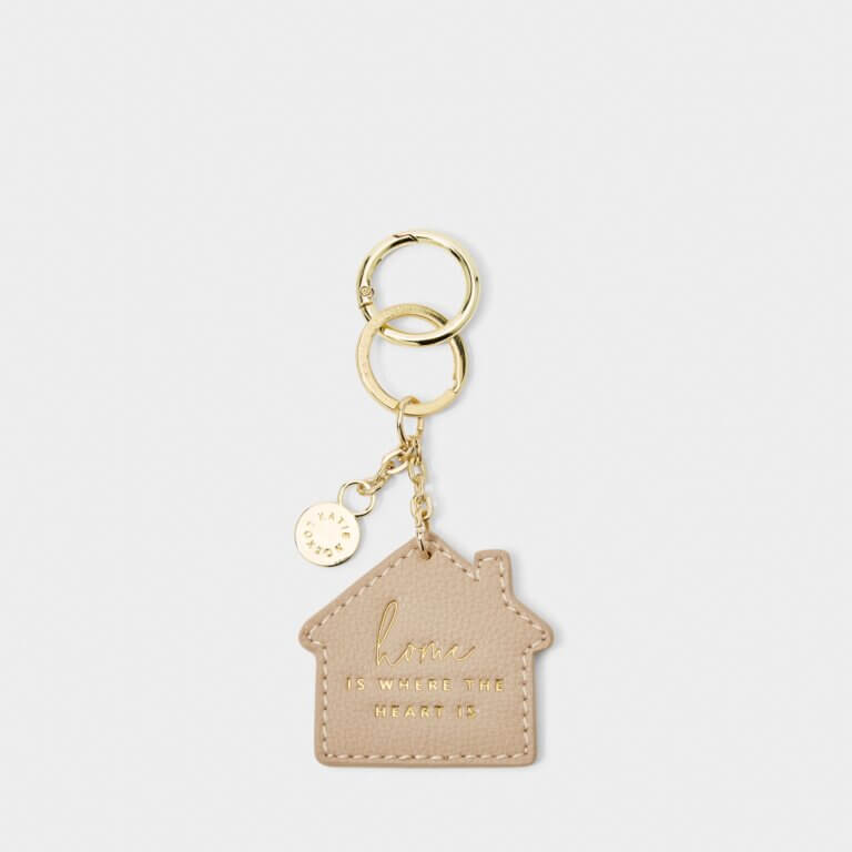 Chain Keyring | Home Is Where The Heart Is |Taupe