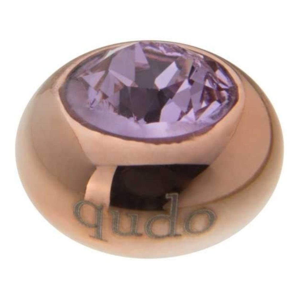 Famosa Rose Gold 10mm Tondo Ring Top Violet