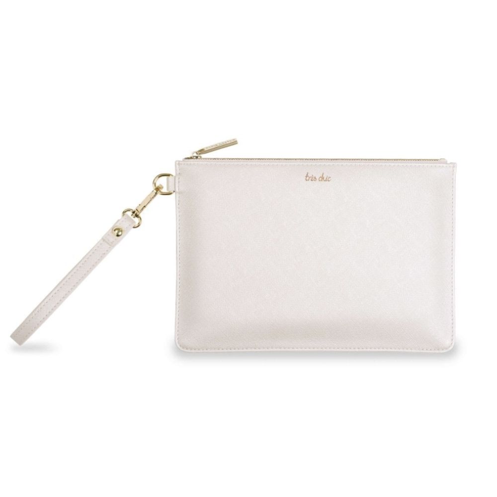 Secret Message Pouch - Tres Chic - Metallic White - 16x24cm