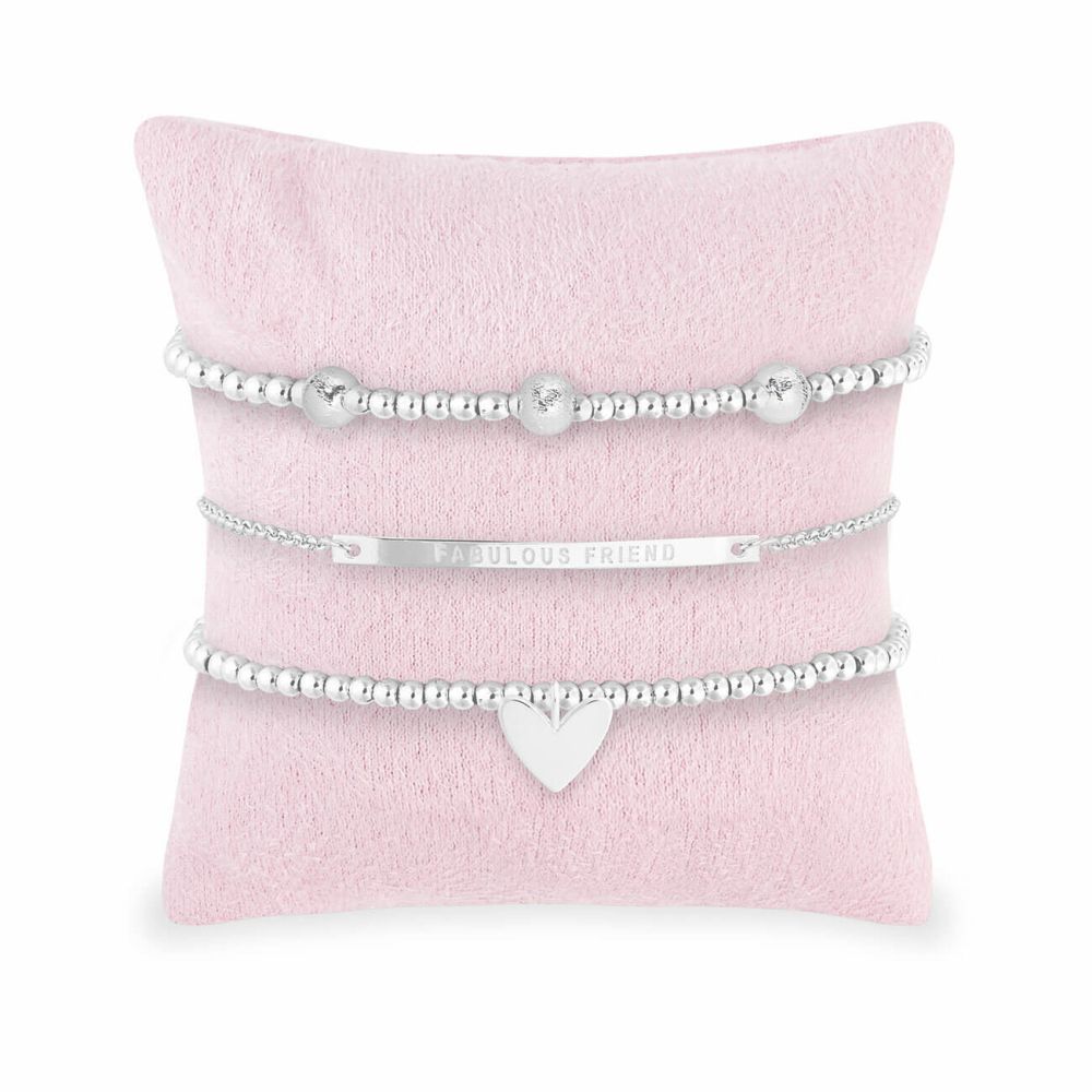 Occasion Gift Box | Fabulous Friend | Silver | Bracelets |  X2 Bracelet 17.5cm Stretch X1 Bracelet 19cm Adjustable