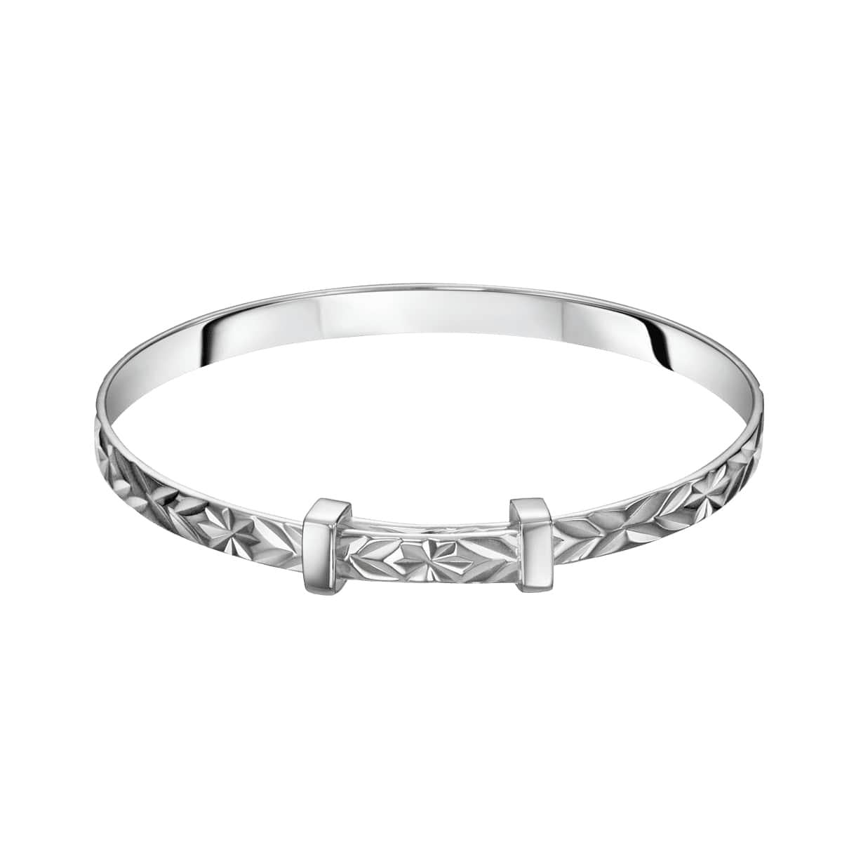 Maeve - Silver Diamond Cut Baby Bangle