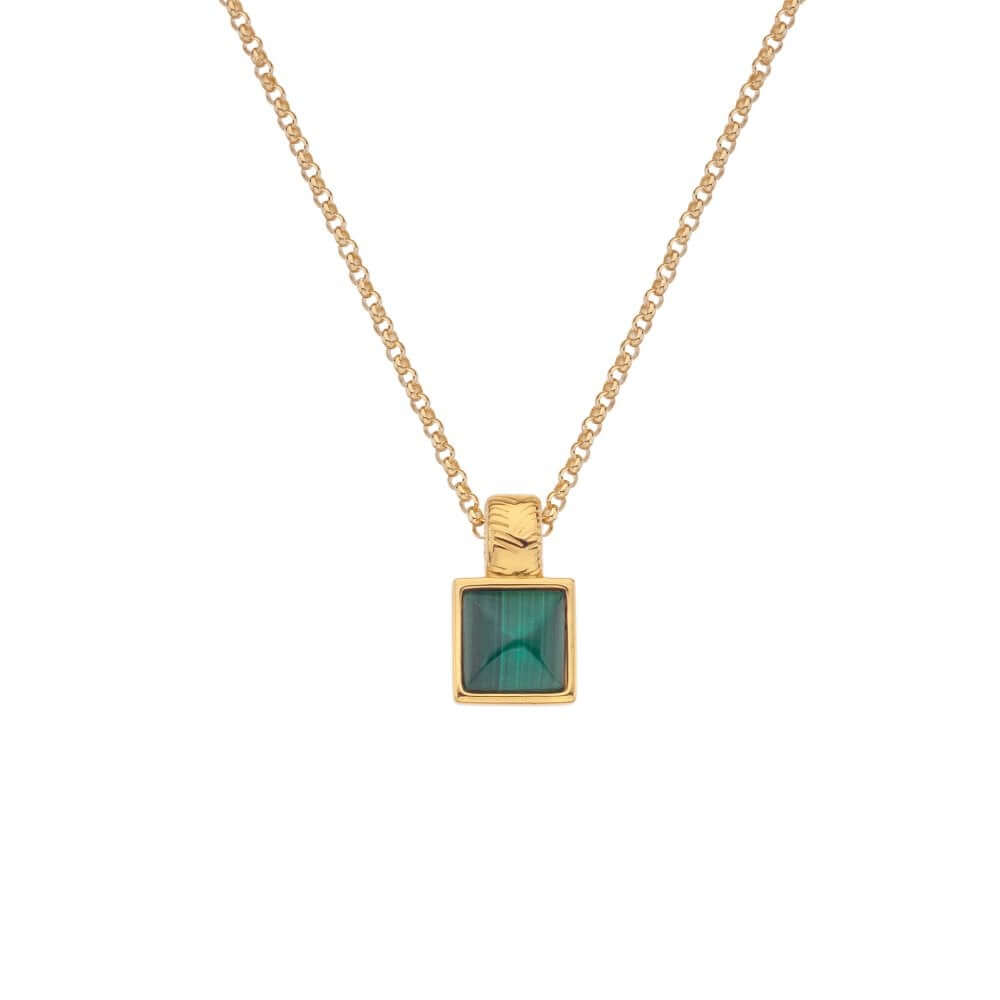Revive Malachite Square Pendant Necklace