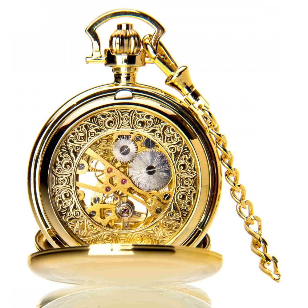 The Windsor - Gold Mechanical Double Half Hunter Pocket Watch