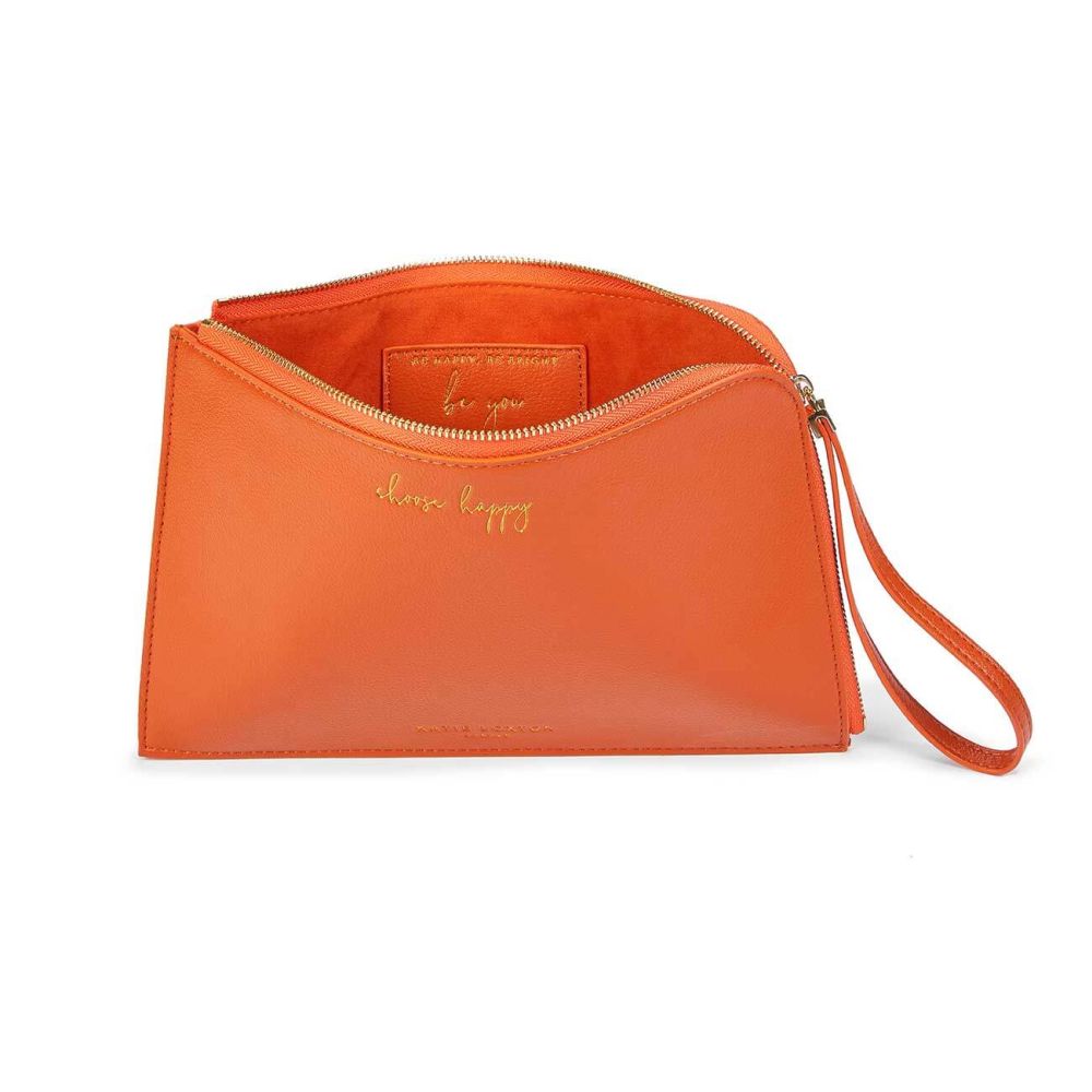 Secret Message Pouch | Choose Happy | Be Happy, Be Bright, Be You | Burnt Orange