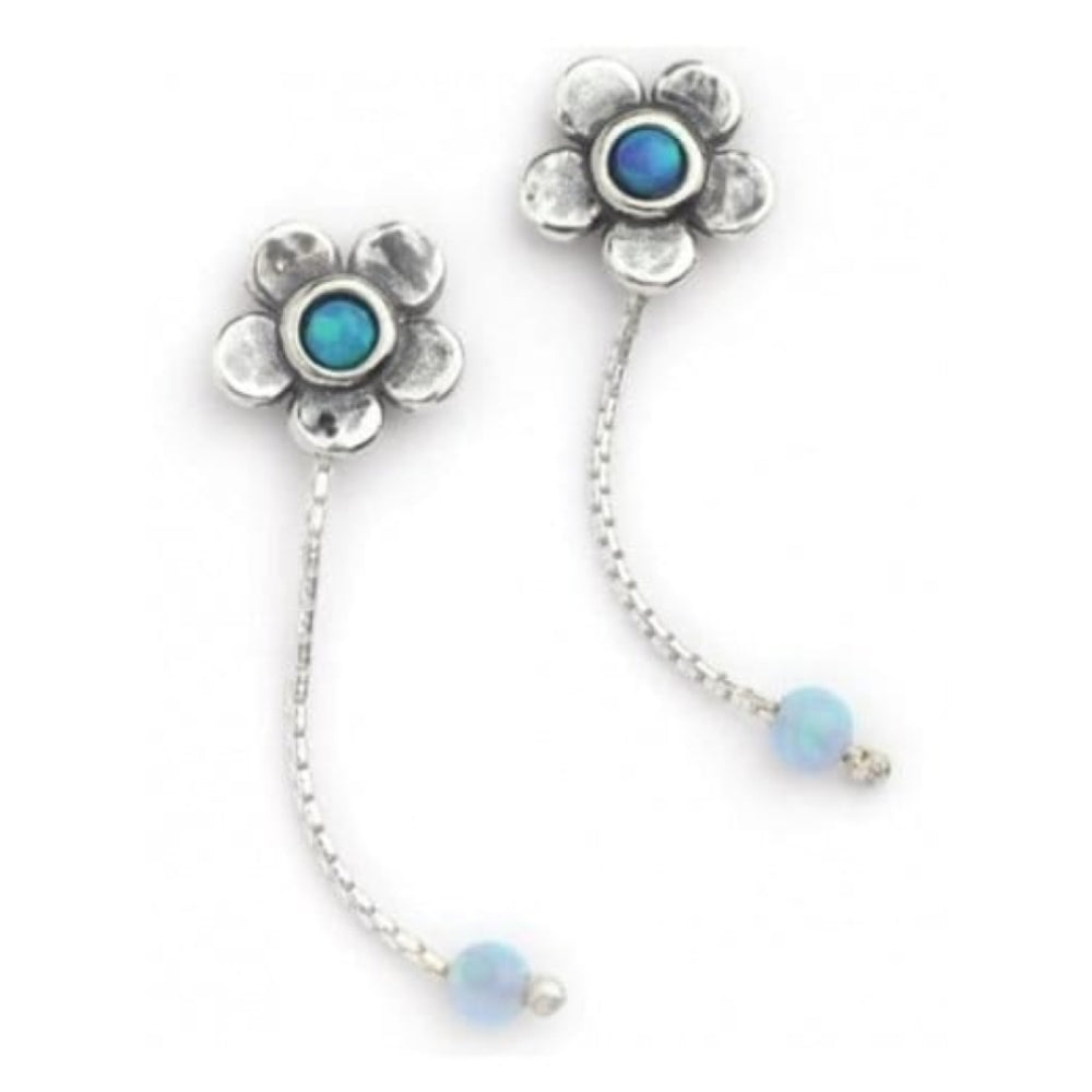 Ladies Handmade Dangly Earrings With Opal Stone