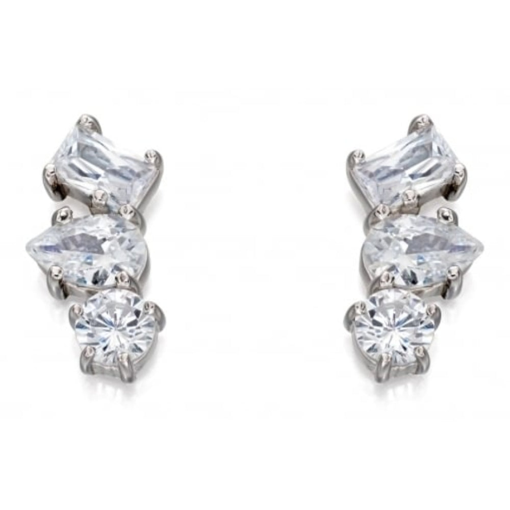 Clear CZ Multi Cut Earrings