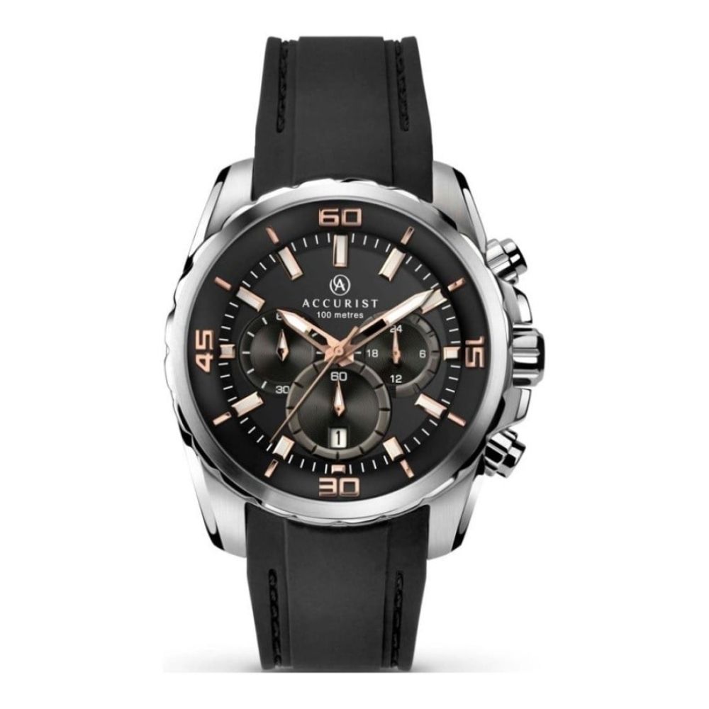 Gents Chronograph Watch With Rubber Strap