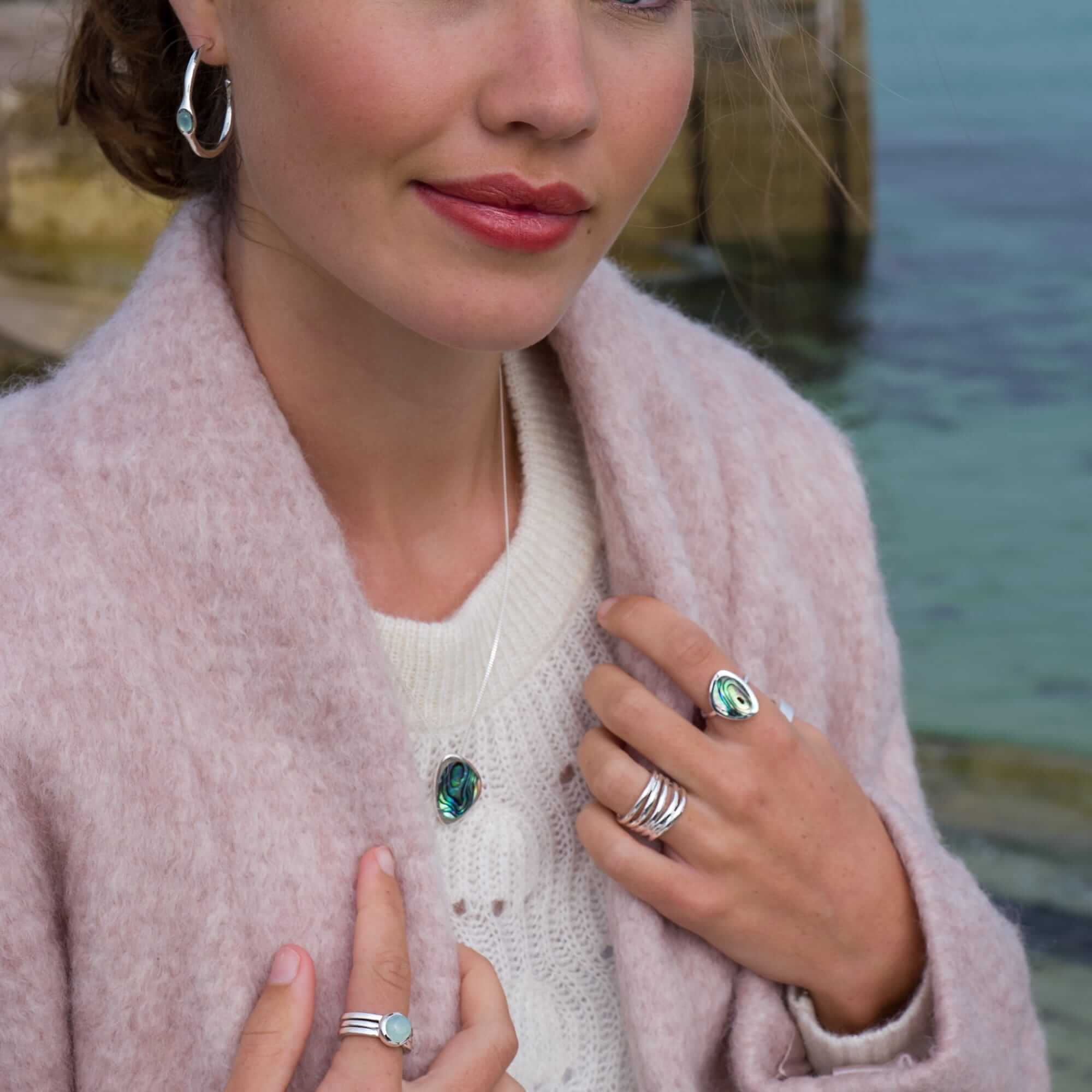 Paua Shell Rockpool Pendant Necklace