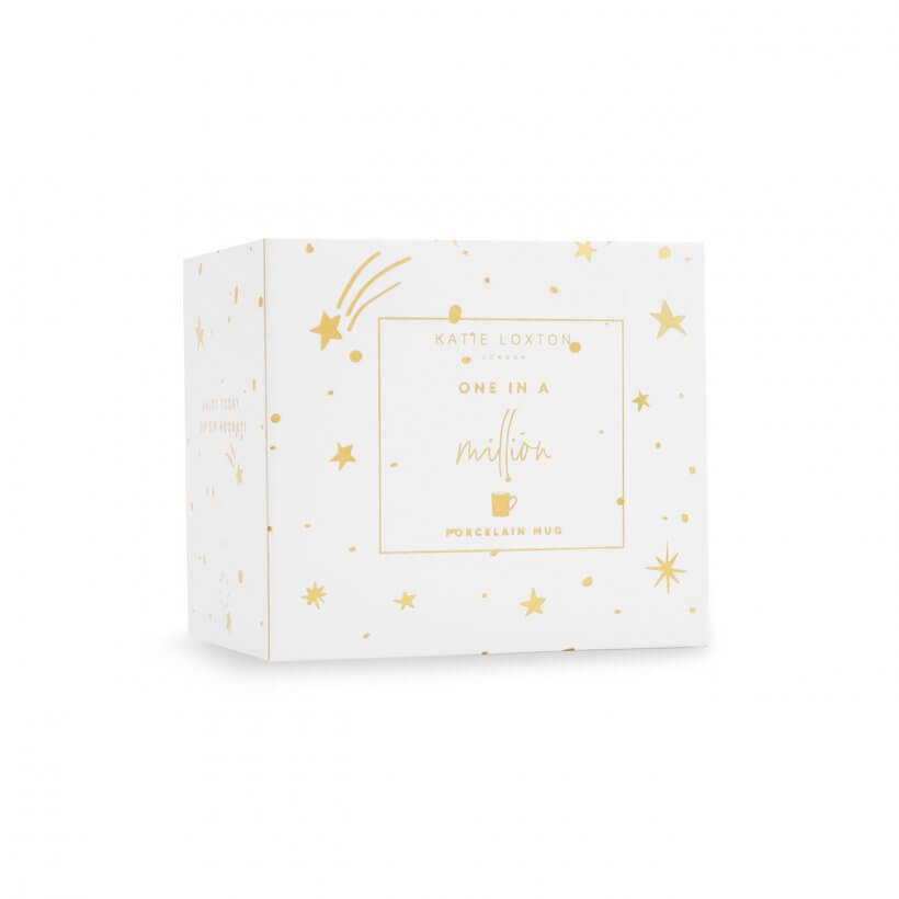 Boxed Porcelain Mug | One In A Million | White And Gold