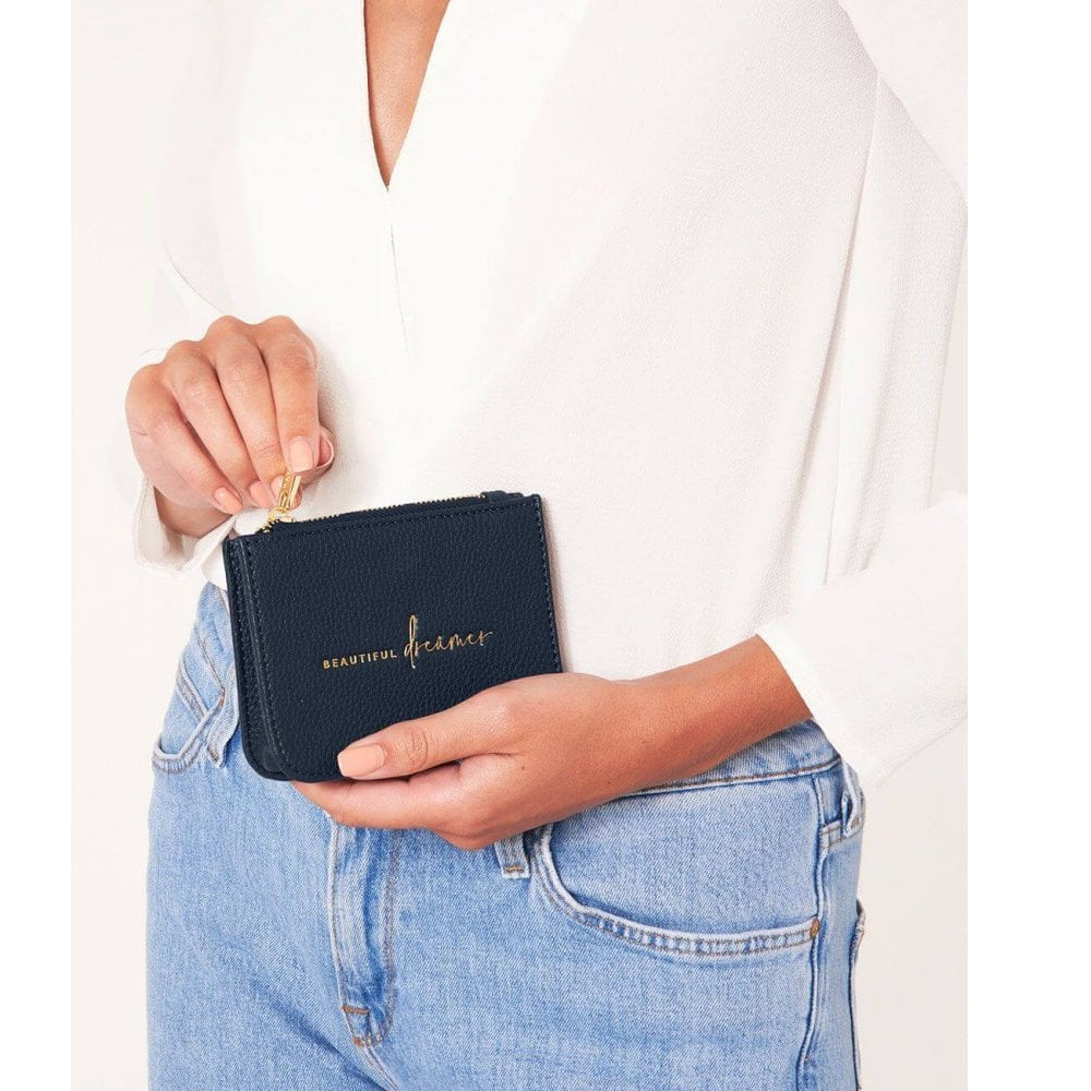 Stylish Structured Coin Purse | Beautiful Dreamer | Navy | 7.7 X 10.7 X 2.7cm